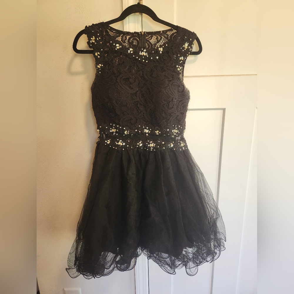 Dancing Queen Black Lace Tulle Dress Size Large